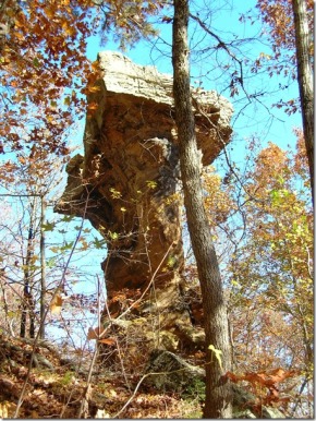 Sandstone pedestal at Pedestal Rocks, Pope County
